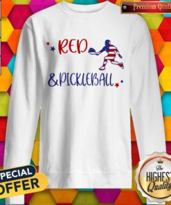 Awesome Red And Pickleball American Flag Independence Day Sweatshirt