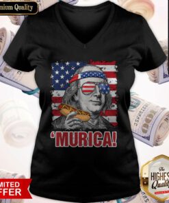 Benjamin Franklin Murica Happy The 4th Of July American Flag V-neck