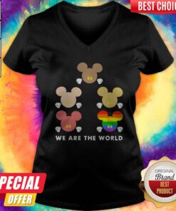 Funny LGBT Mickey Mouse We Are The World V-neck