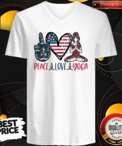 Funny Peace Love Yoga V-neck