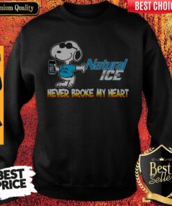 Funny Snoopy Natural Ice Beer Never Broke My Heart Sweatshirt