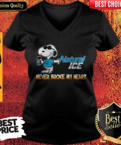 Funny Snoopy Natural Ice Beer Never Broke My Heart V-neck