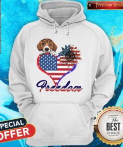 Good Beagle Dog Sunflower Heart American Flag Freedom Hoodie