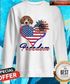 Good Beagle Dog Sunflower Heart American Flag Freedom Sweatshirt