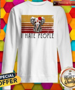 Hippie Elephant I Hate People Vintage Retro Sweatshirt