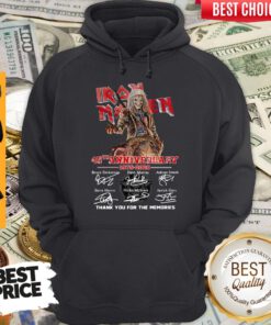 Iron Maiden 45th Anniversary 1975 2020 Thank You For The Memories Signatures Hoodie