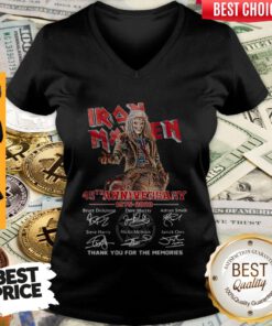 Iron Maiden 45th Anniversary 1975 2020 Thank You For The Memories Signatures V-neck