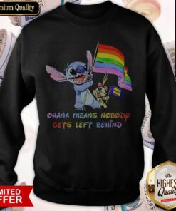 LGBT Stitch Ohana Means Nobody Gets Left Behind Flag Sweatshirt