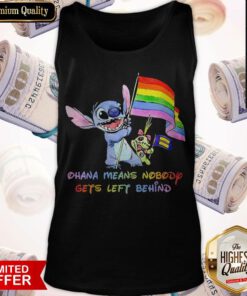 LGBT Stitch Ohana Means Nobody Gets Left Behind Flag Tank Top
