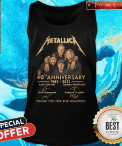 Metallica 40th Anniversary 1981 2021 Thank You For The Memories Signatures Tank Top