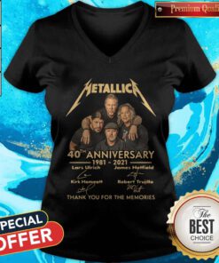 Metallica 40th Anniversary 1981 2021 Thank You For The Memories Signatures V-neck