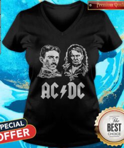 Nice ACDC Nikola Tesla Thomas Edison Science V-neck