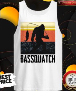 Nice Bigfoot Fishing Vintage Retro Tank Top