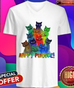Nice Cats Happy Purride V-neck