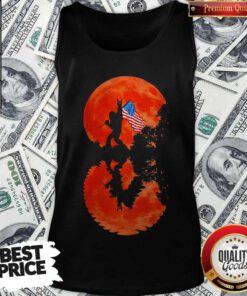 Perfect Bigfoot American Flag Veteran Independence Day Sunset Water Shadow Tank Top