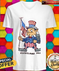 Perfect Independence Day Flag Eagles Cleveland USA v-NECK