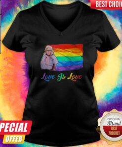 Premium Leslie Jordan LGBT Flag Love Is Love V-neck