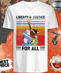 Premium Liberty and Justice for All Vintage V-neck