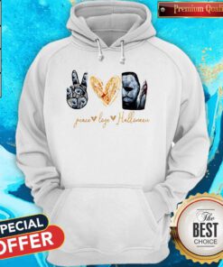 Premium Peace Love Halloween Michael Myers Hoodie