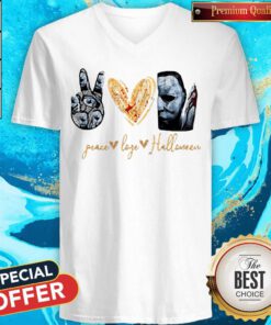 Premium Peace Love Halloween Michael Myers V-neck