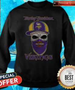 Skull Harley Davidson Minnesota Vikings Hat Sweatshirt