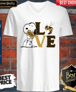 Snoopy Love HSSU Harris Stowe State University Athletics Heart V-neck