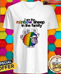Top LGBT I Am The Rainbow Sheep In The Family V-neck