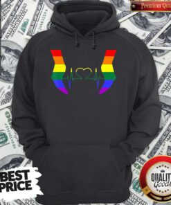 Top Rainbow Heartbeat Gay And Lesbian LGBT Hoodie