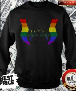 Top Rainbow Heartbeat Gay And Lesbian LGBT Sweatshirt