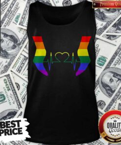 Top Rainbow Heartbeat Gay And Lesbian LGBT Tank Top