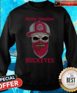 Top Skull Harley Davidson Ohio State Buckeyes Hat Sweatshirt