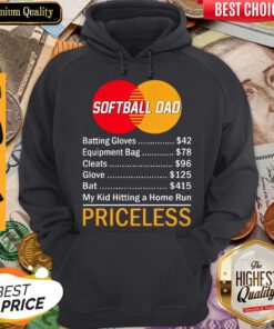 Top Softball Dad My Kid Hitting A Home Run Priceless Hoodie
