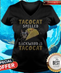 Top Tacocat Spelled Backward Is Tacocat V-neck