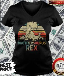 Vintage Brothersaurus Rex Dinosaur Father’s Day V-neck