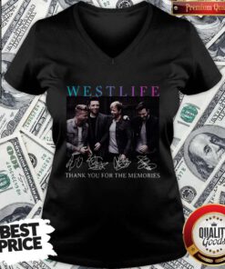 Westlife Thank You For The Memories Signatures V-neck