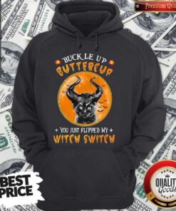 Awesome Cat Buckle Up Buttercup You Just Flipped My Witch Switch Moon Hoodie