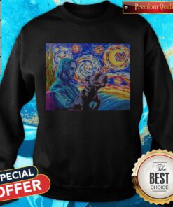 Awesome John Wick And Dog Starry Night Sweatshirt