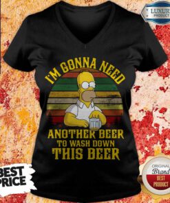Awesome Mr Simpson I’m Gonna Need Another Beer To Wash Down This Deer V-neck
