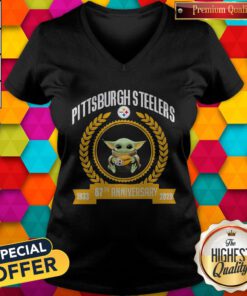 Baby Yoda Pittsburgh Steelers 87th Anniversary 1933-2020 V-neck