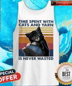 Black Cats Wool Roll Time Spent With And Yarn Is Never Wasted Vintage Tank Top