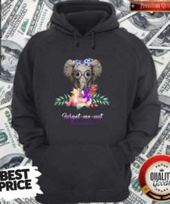 Cute Elephant Bow Lovely Forget Me Not Alzheimers Awareness Hoodie