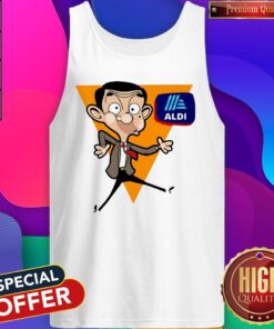 Cute Mr Bean Cartoon Aldi Logo Tank Top