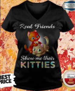 Cute Real Friend Show Me Their Kitties V-neck