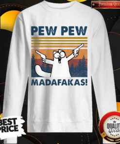 Cute Simon's Cat Pew Pew Madafakas Vintage Sweatshirt