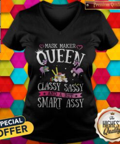 Flamingo Mask Maker Queen Classy Sassy And A Bit Smart Assy V-neck
