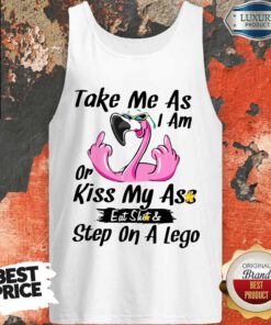 Flamingo Take Me As I Am Or Kiss My Ass Eat Shit And Step On A Lego Tank Top