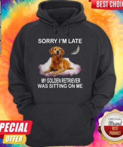 Funny Sorry I'm Late My Golden Retriever Was Sitting On Me Hoodie
