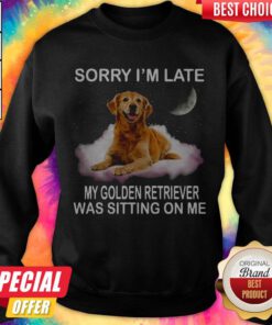 Funny Sorry I'm Late My Golden Retriever Was Sitting On Me Sweatshirt