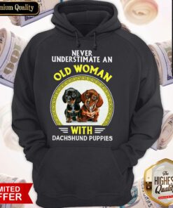Hot Never Underestimate An Old Woman With Dachshund Puppies Hoodie