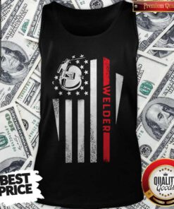 Hot Welder American Flag Red Black White Tank Top